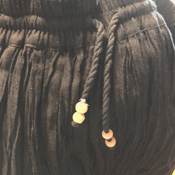 Vintage Access Wrinkled Elastic High Waisted Drawstring Skirt - Picture 4 of 9